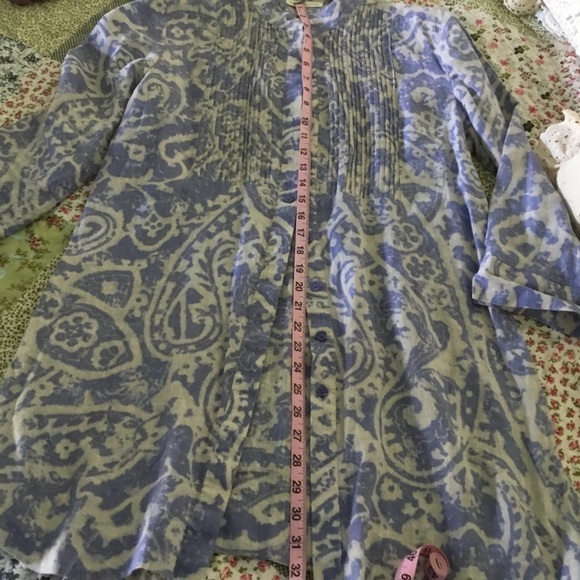 Coldwater Creek soft linen periwinkle-blue tunic - Picture 7 of 10